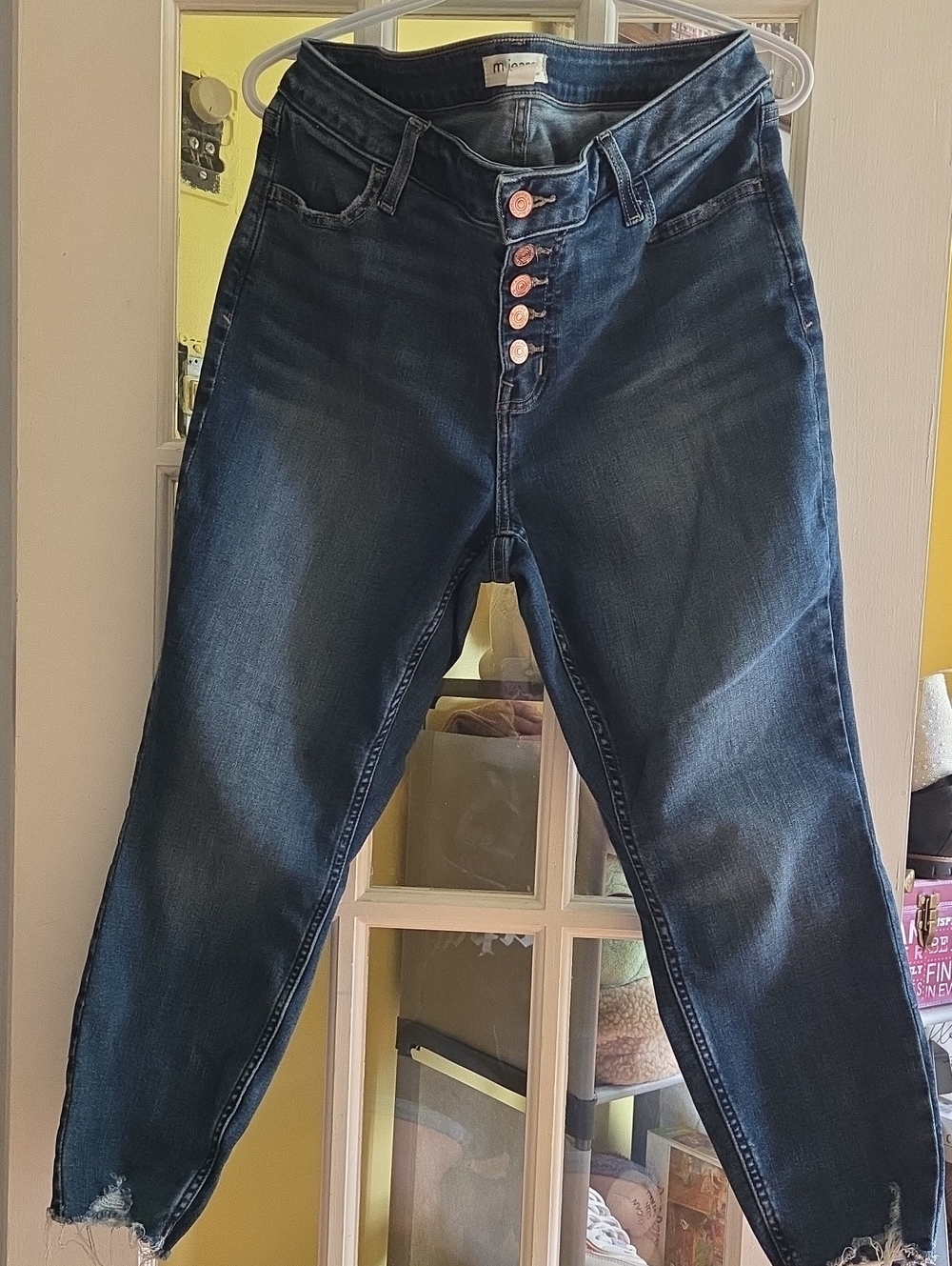 Maurices High-Rise Dark Blue Button-Fly Jeans